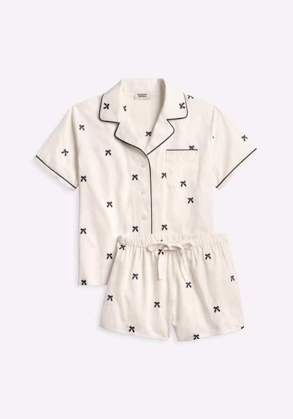Women s Corita Set in Navy Embroidered Bows Supply