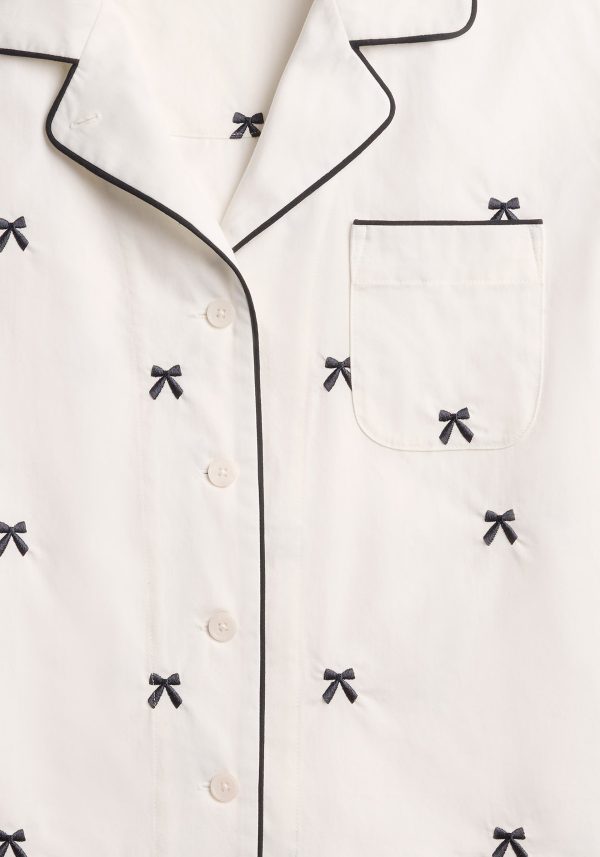 Women s Corita Set in Navy Embroidered Bows Supply - Image 2